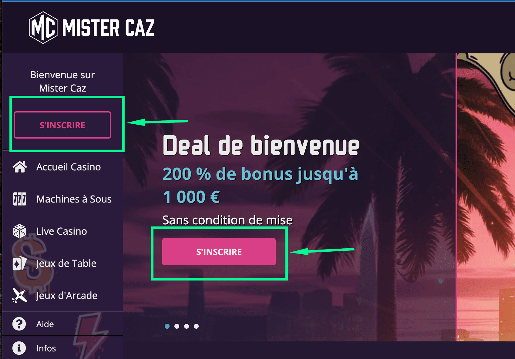 inscription mister caz